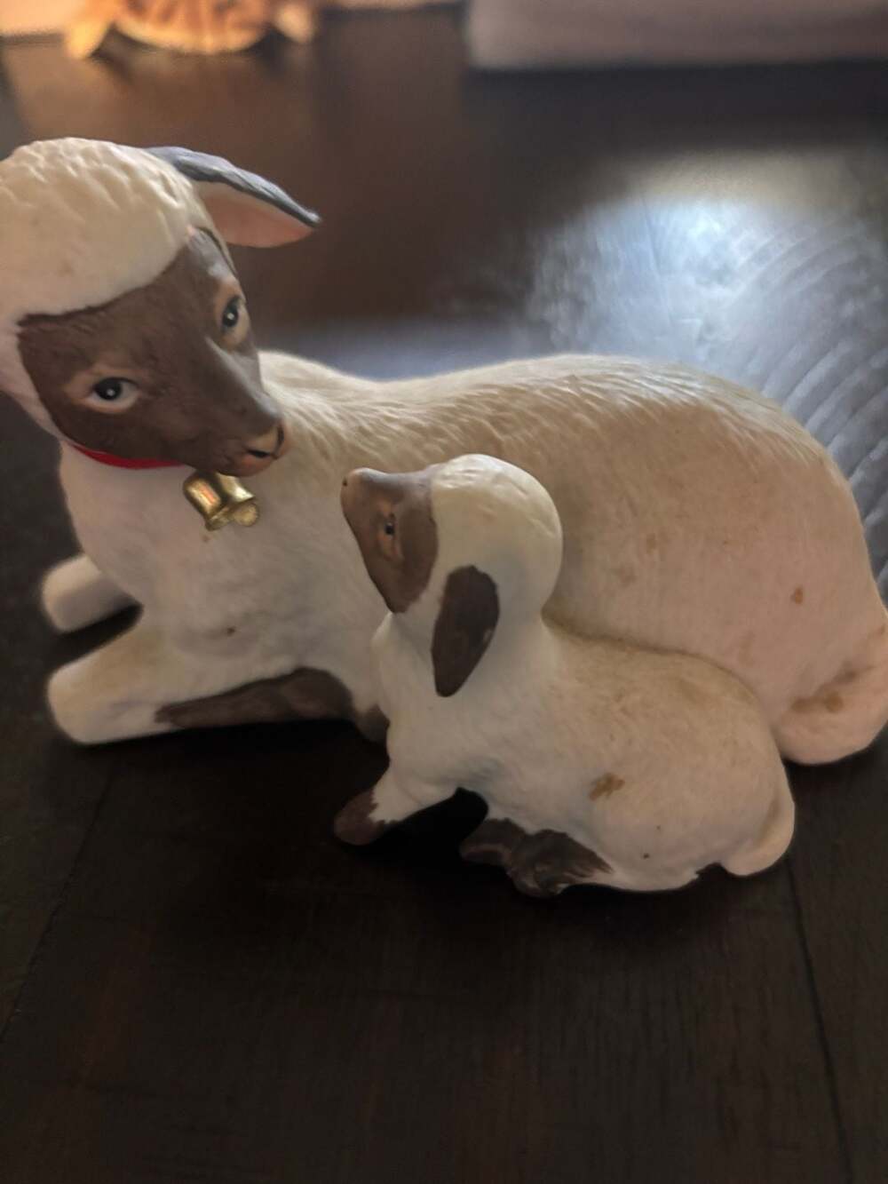 Vintage Homco Mother Sheep with Baby Lamb Figurine 1471